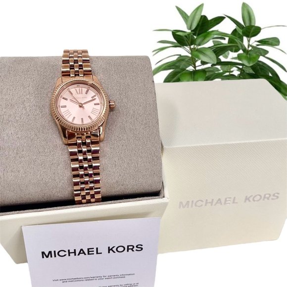NWT MICHAEL KORS Lexington Petite Gold Dial MK3875 Watch; 100% Authentic main image 9